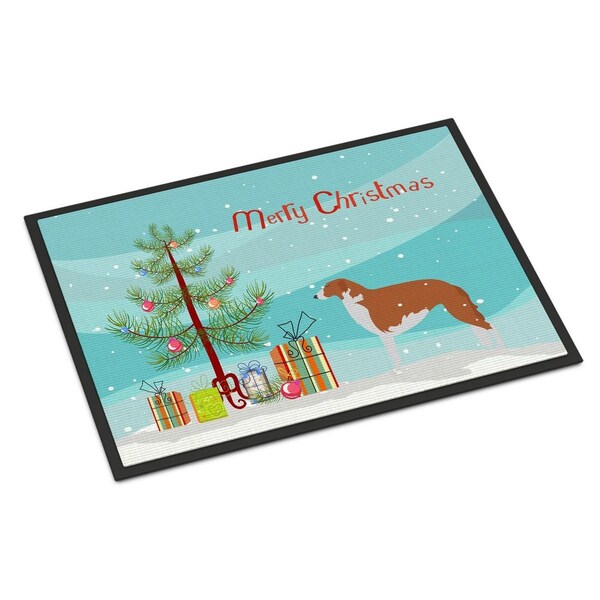 Carolines Treasures Borzoi Russian Greyhound Merry Christmas Tree Indoor or Outdoor Mat, 24 x 36 BB2917JMAT - main
